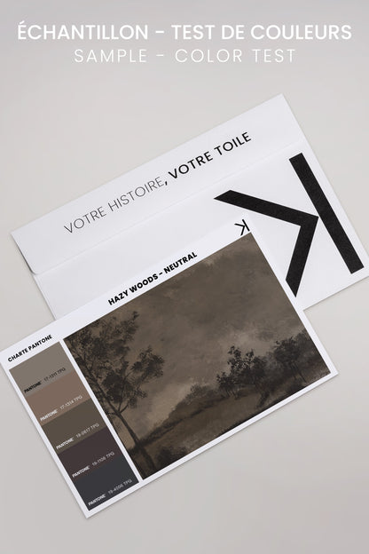 OLEKA CANVAS - HAZY WOODS, Oeuvre sur toile étirée, encadré Naturel Clair