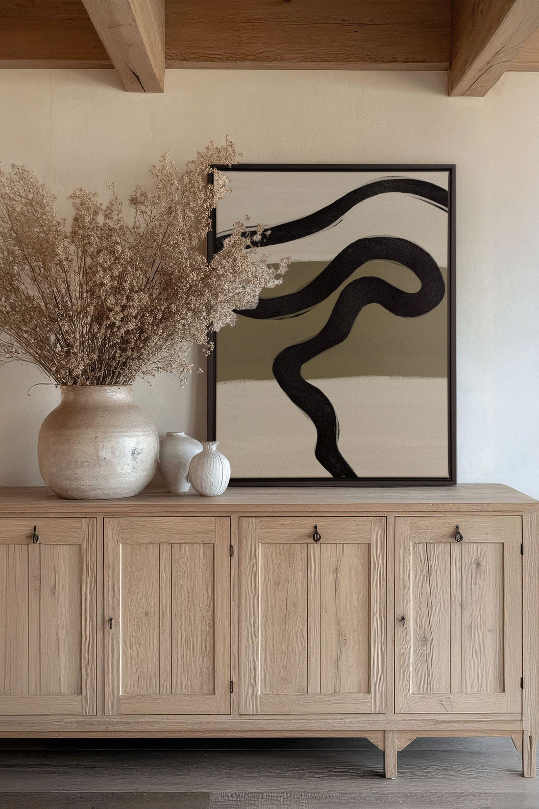 OLEKA CANVAS - TRACE OF TIME, Oeuvre sur toile étirée, encadré Noir