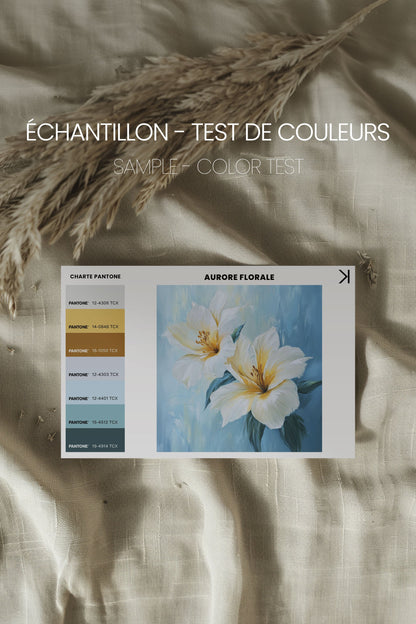 OLEKA CANVAS - AURORE FLORALE, Oeuvre sur toile étirée, encadré Naturel Clair