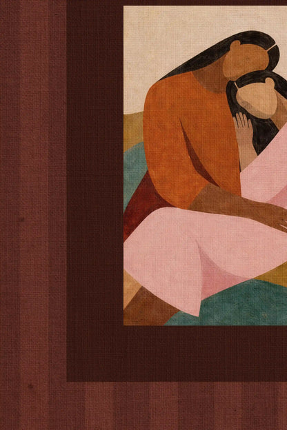 IN YOUR ARMS, Artwork on rigid canvas, signature frame by Atelier Dansereau