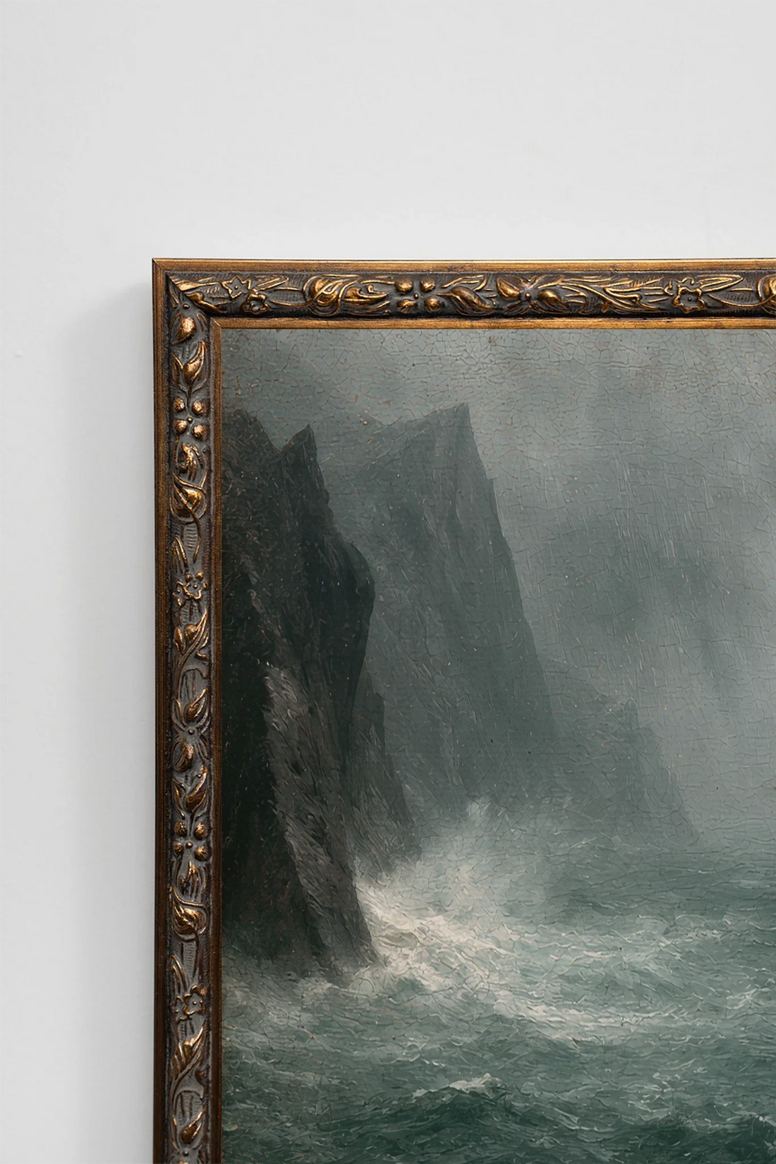 CAP DES FALAISES, Oeuvre sur toile rigide, encadré Vintage Bronze