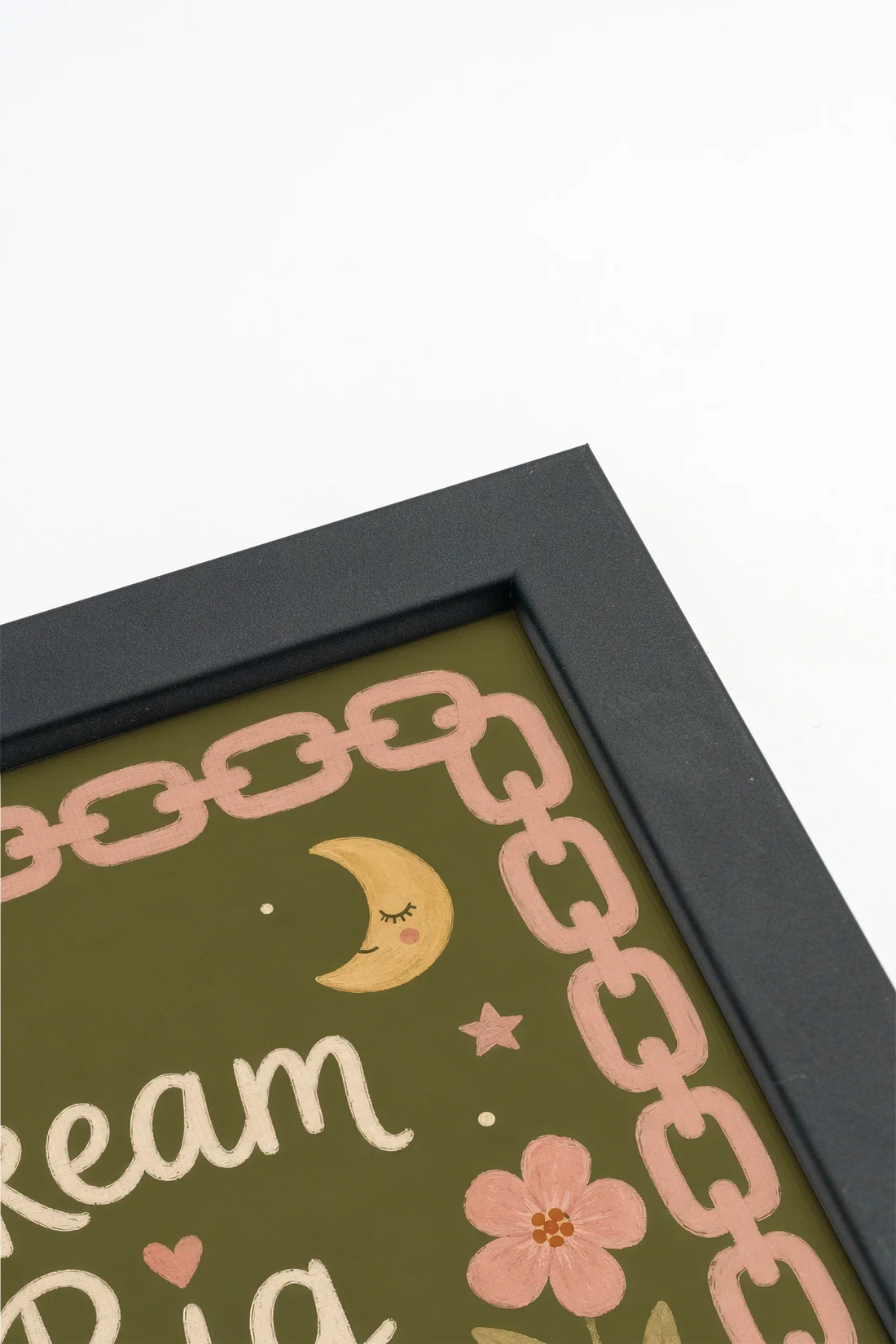 DREAM BIG, Oeuvre sur toile rigide, encadré Noir