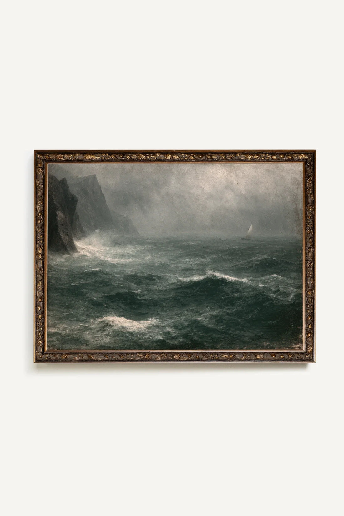 CAP DES FALAISES, Oeuvre sur toile rigide, encadré Vintage Bronze