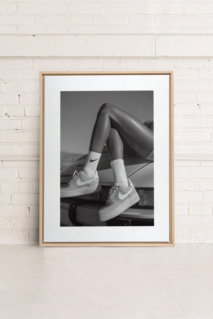 OLEKA CANVAS - BLACK &amp; WHITE BLISS, Oeuvre sur toile étirée, encadré Naturel Clair
