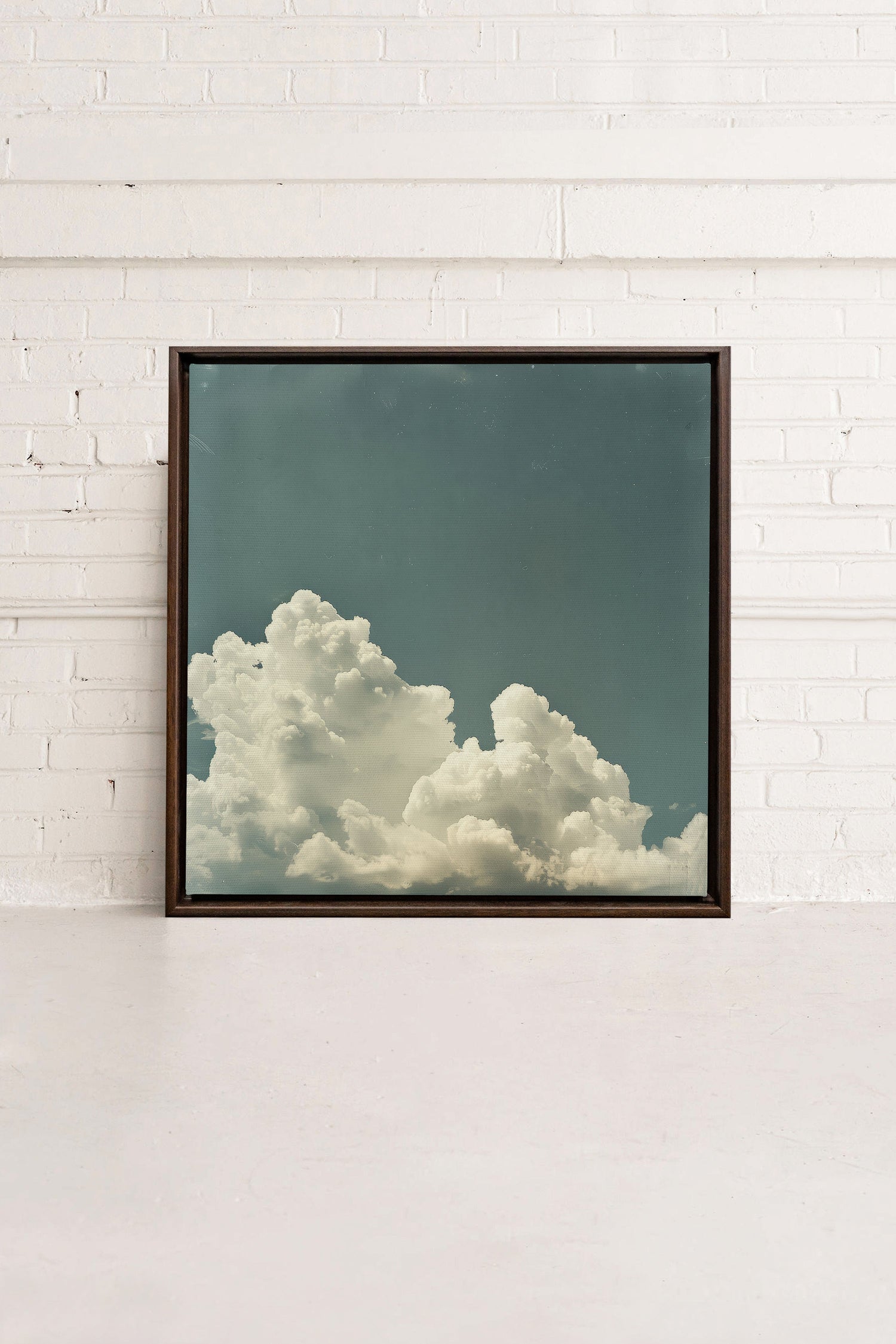 NOSTALGIC SKY, Artwork on stretched canvas, framed in Walnut Brown