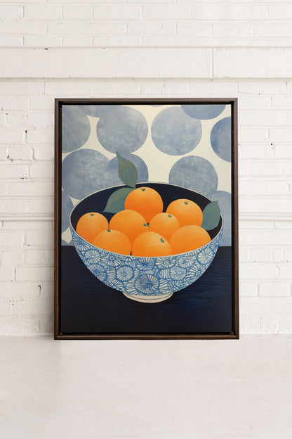 OLEKA CANVAS - TANGERINE DREAM, Oeuvre sur toile étirée, encadré Brun Noyer