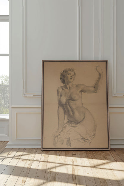 TIMELESS MUSE, Oeuvre sur toile étirée, encadré Brun Chêne