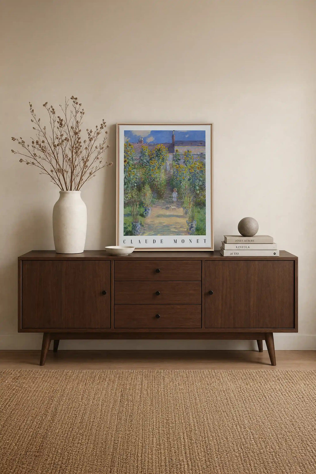 GARDEN LIGHT, Oeuvre sur toile étirée, encadré Naturel Clair