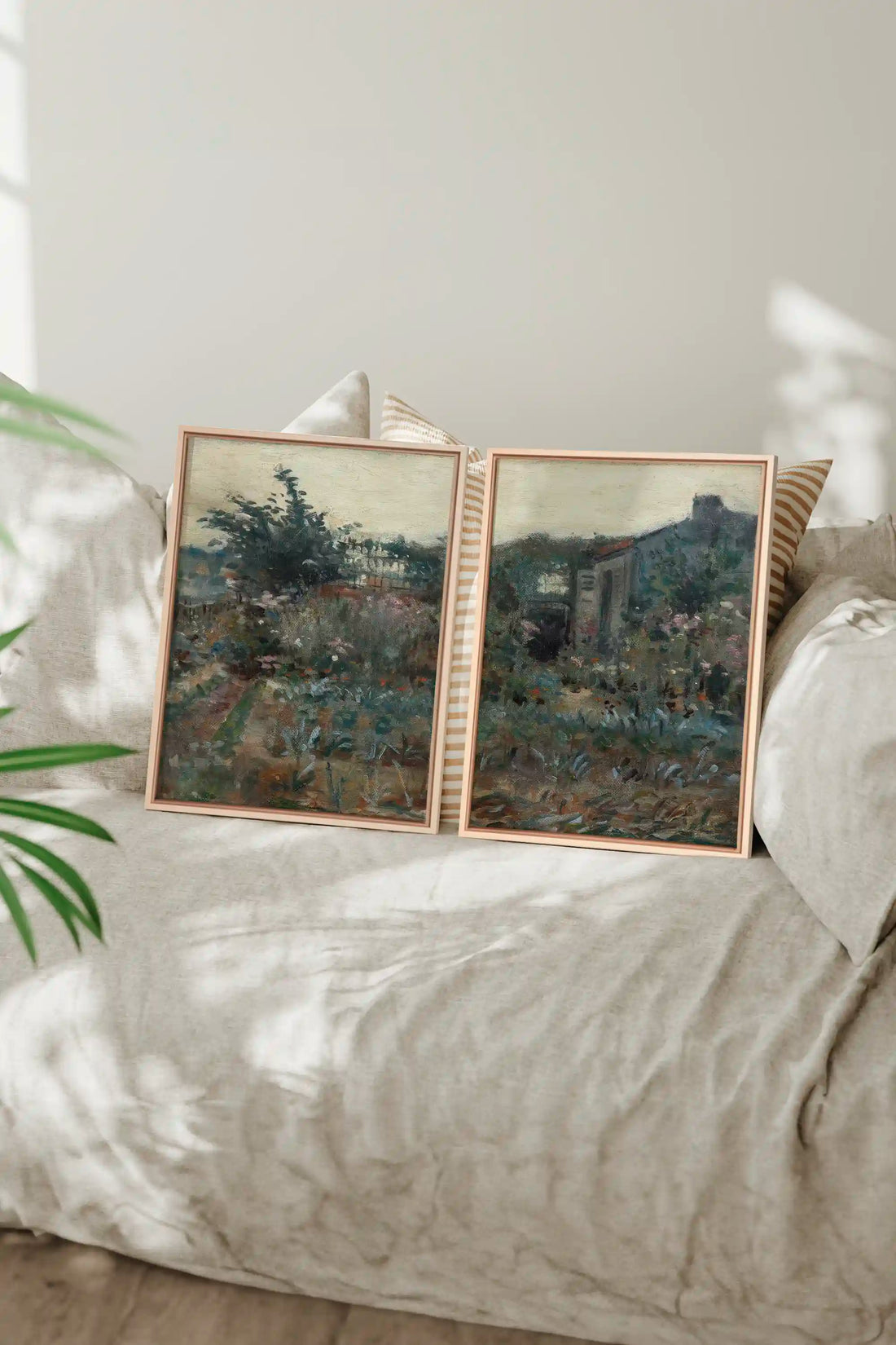 TIMELESS GARDEN DUO, 2 Oeuvres sur toile étirée, encadré Naturel Clair