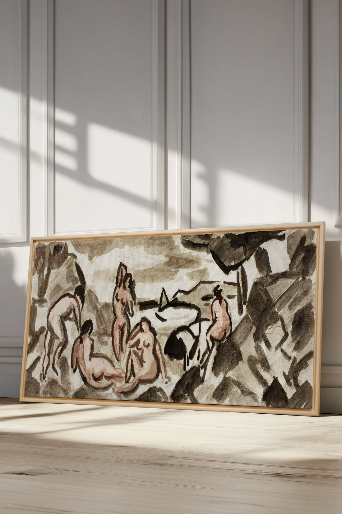 TERRE HUMAINE, Artwork on stretched canvas, framed Natural Light