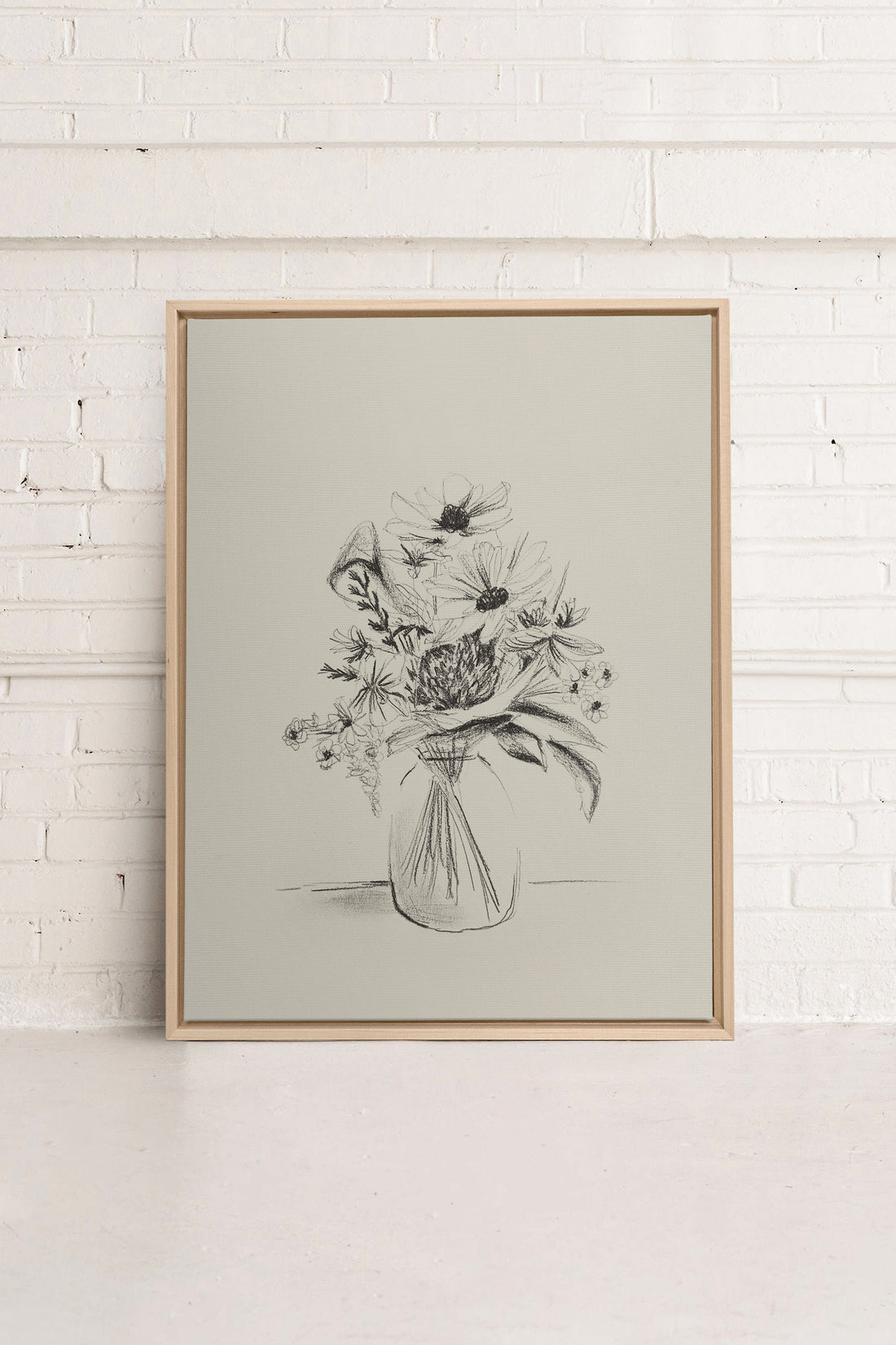 SPRING BOUQUET, Artwork on stretched canvas, framed Natural Light
