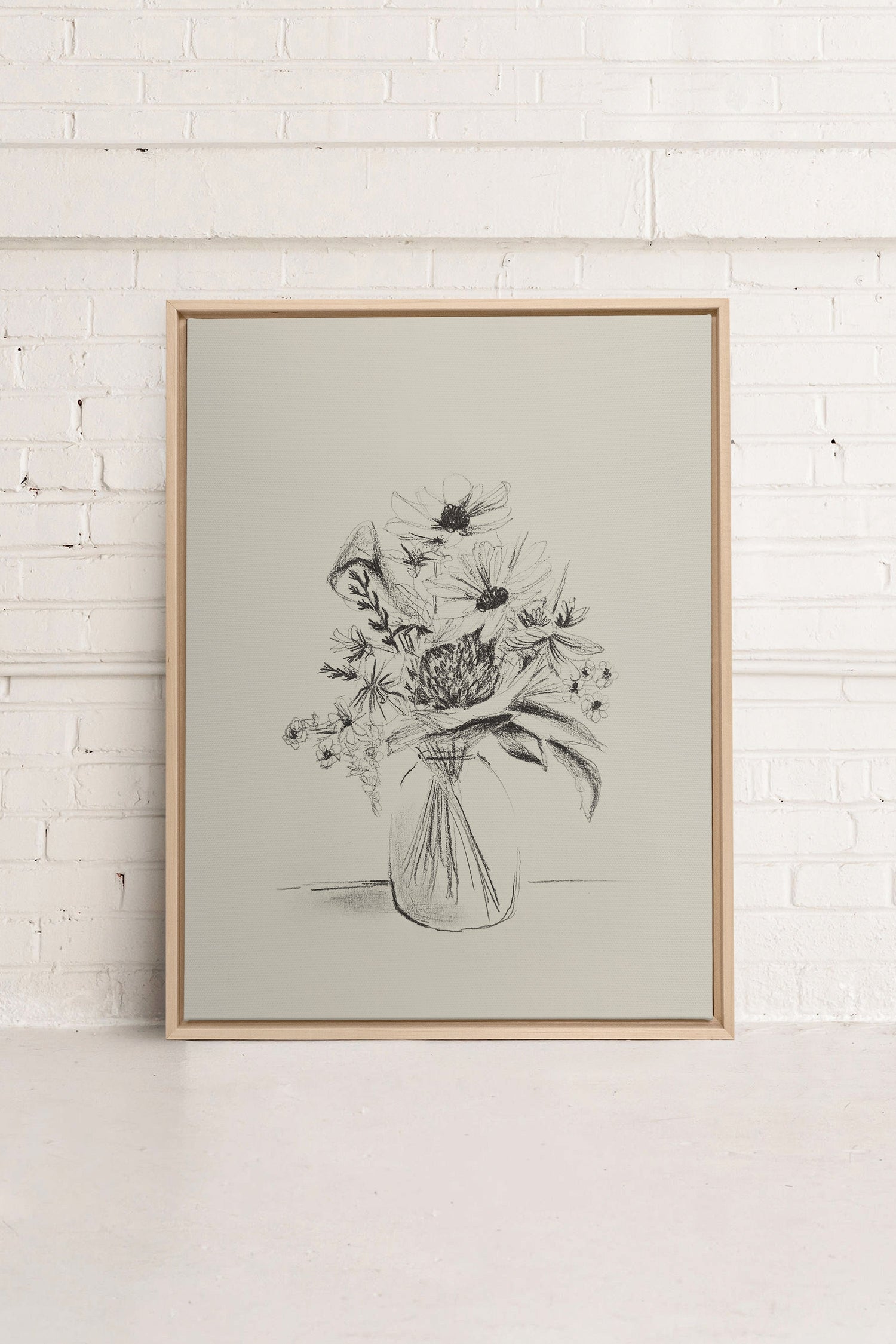 SPRING BOUQUET, Oeuvre sur toile étirée, encadré Naturel Clair