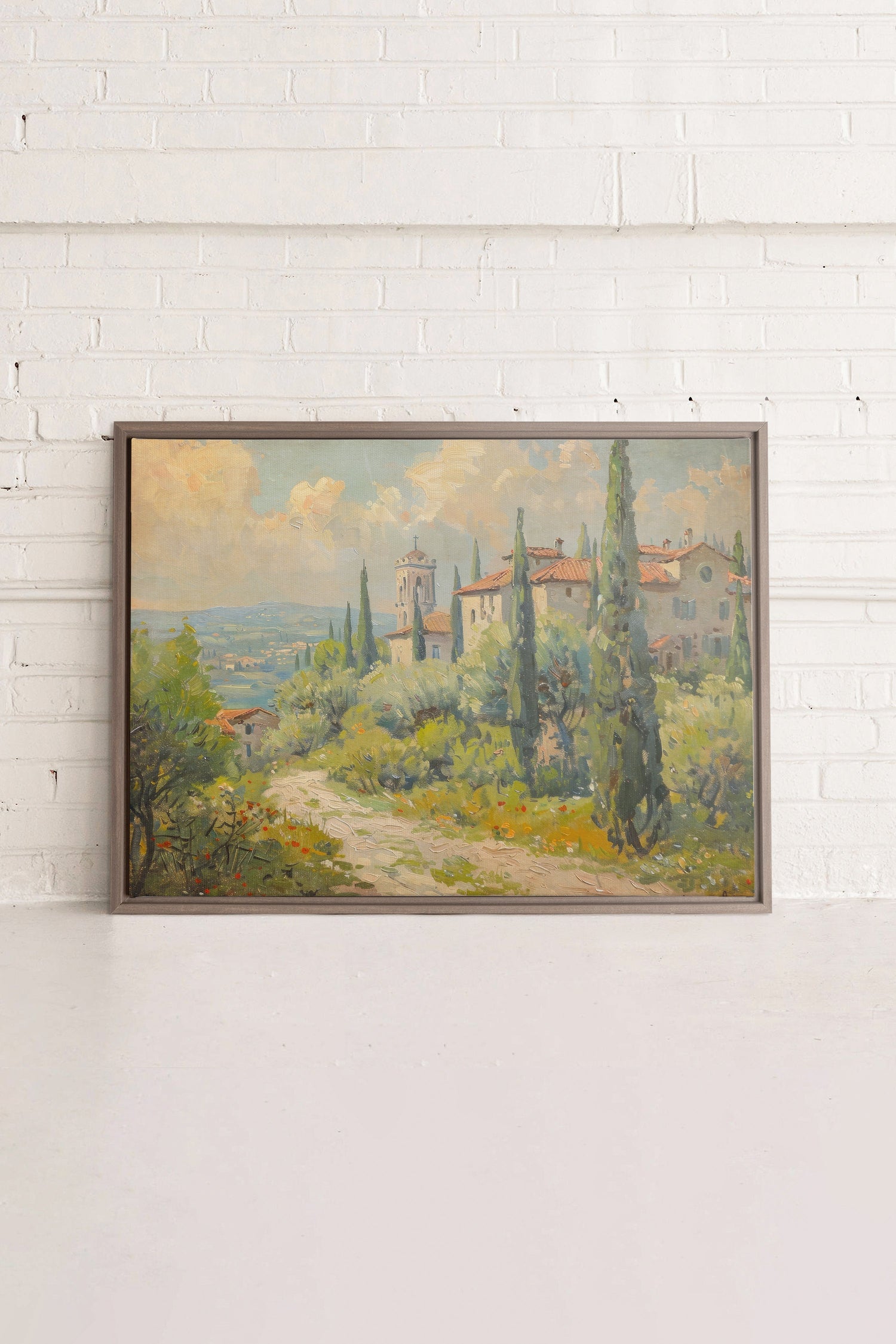 OLEKA CANVAS - Olive Haven, Oeuvre sur toile étirée, encadré Brun Chêne