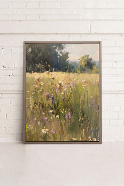 OLEKA CANVAS - FIELDS OF HARMONY, Oeuvre sur toile étirée, encadré Brun Chêne