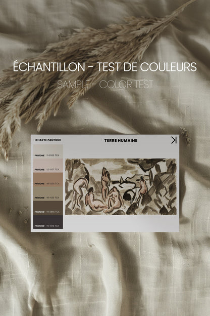 TERRE HUMAINE, Oeuvre sur toile étirée, encadré Noir