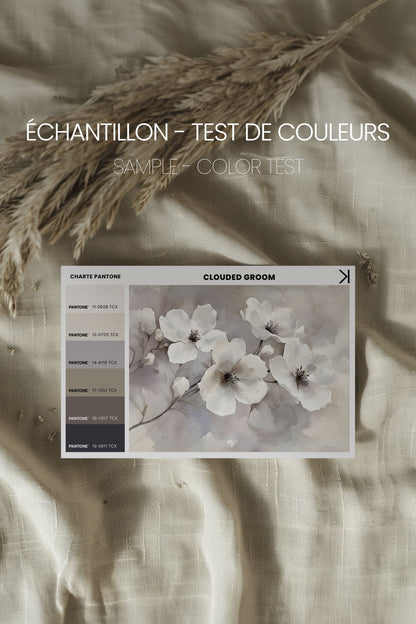 OLEKA CANVAS - CLOUDED Groom, Oeuvre sur toile étirée, encadré Brun Chêne