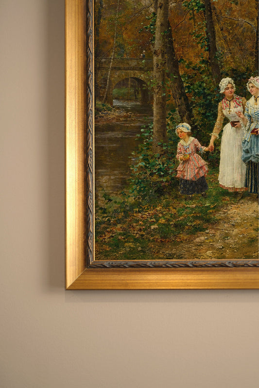 AUTUMN WALK, VINTAGE GOLD FRAME