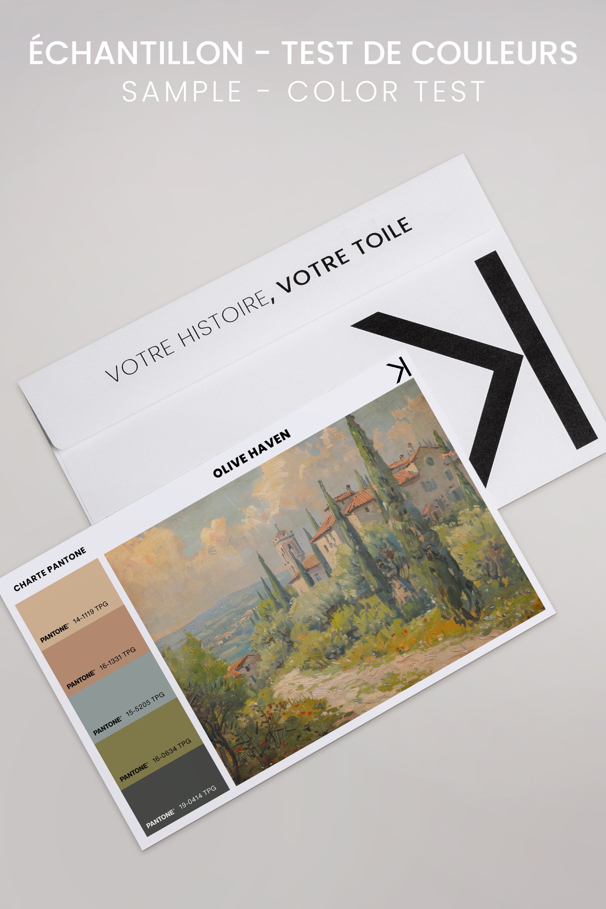 OLEKA CANVAS - Olive Haven, Oeuvre sur toile étirée, encadré Brun Noyer