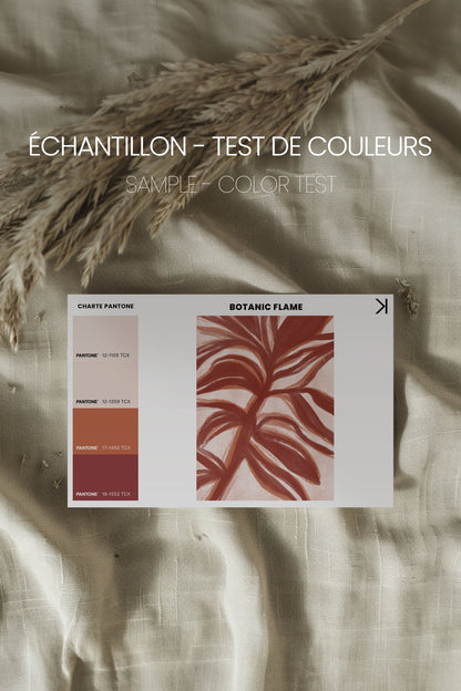 BOTANIC FLAME, Oeuvre sur toile étirée, encadré Brun Noyer
