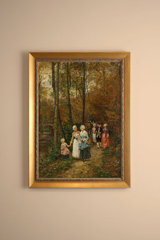 AUTUMN WALK, VINTAGE GOLD FRAME