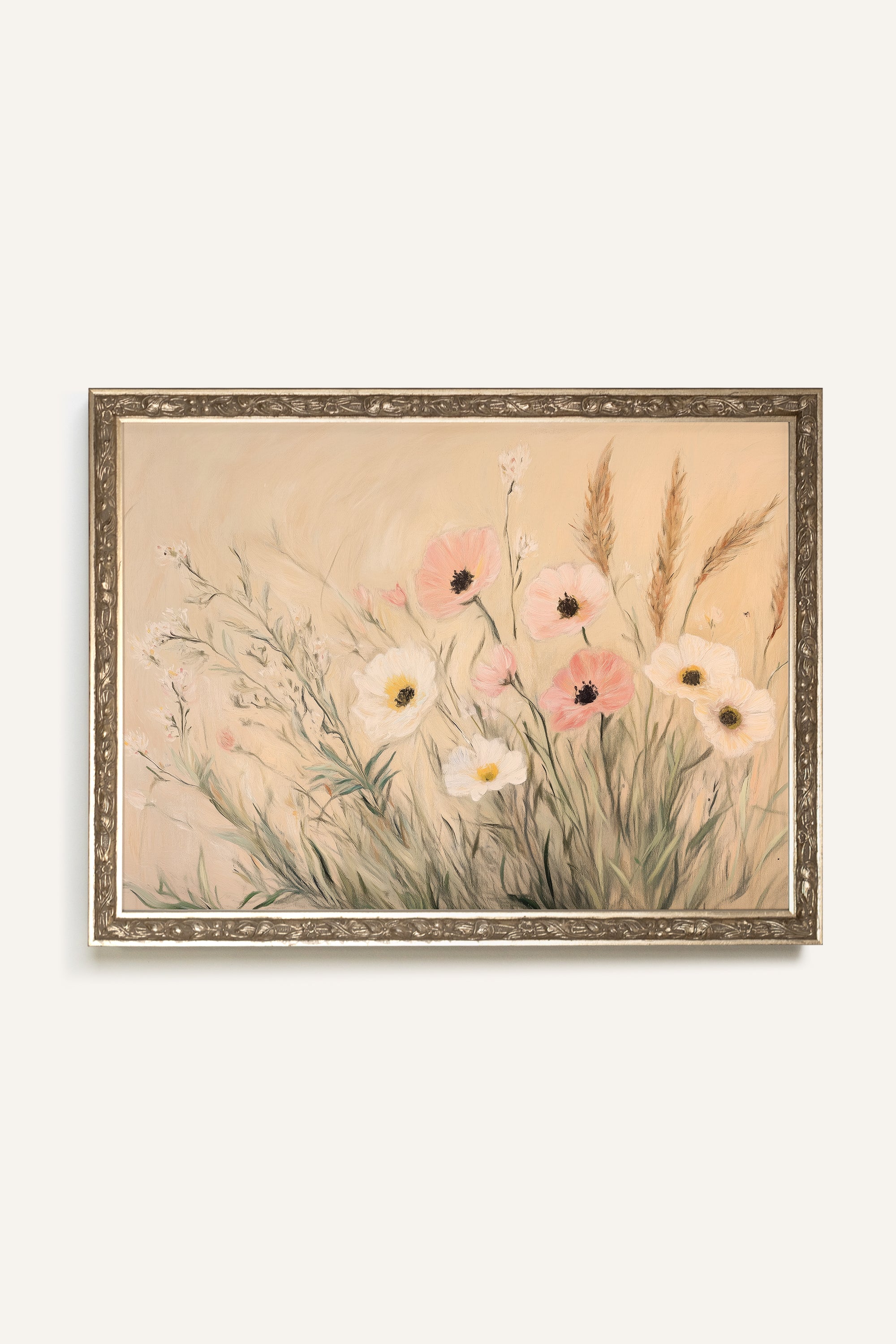 MÉLODIE DES CHAMPS, Oeuvre sur toile étirée, encadré Vintage Argent