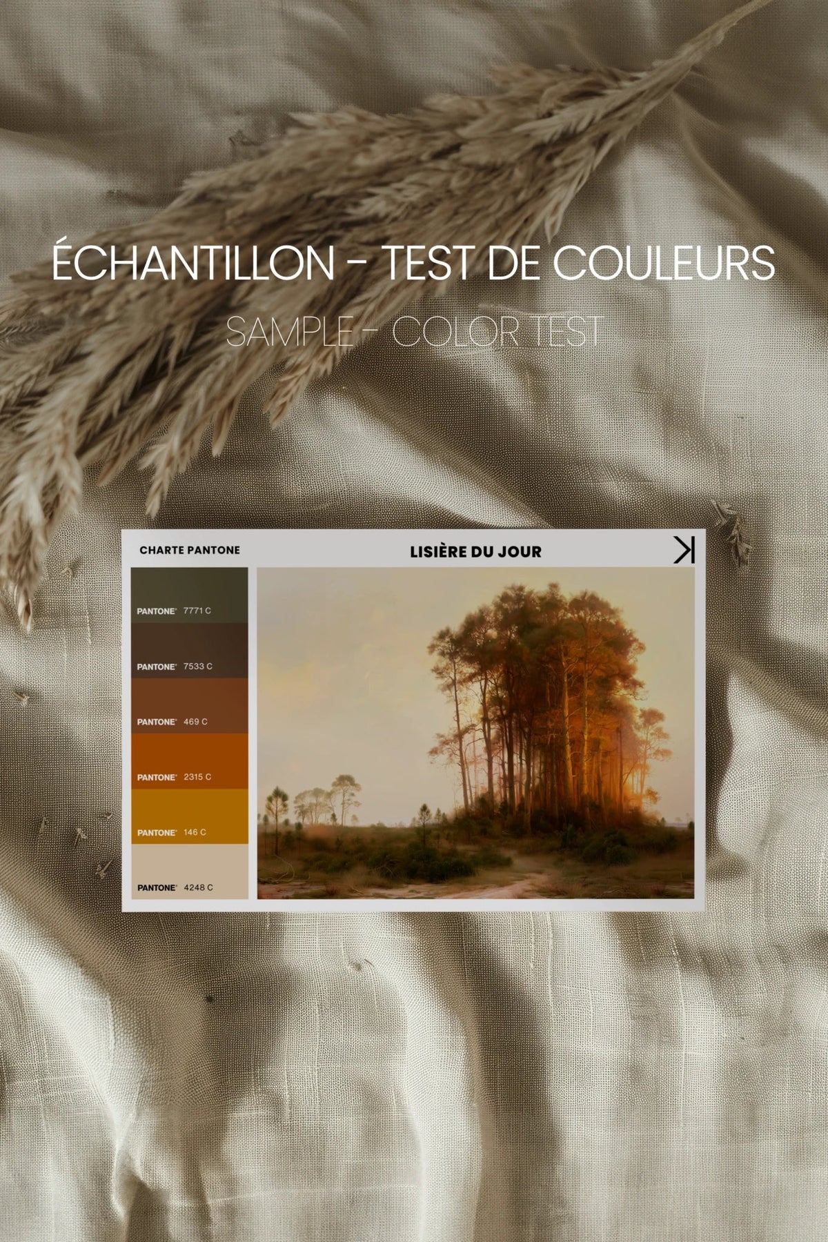 LISIÈRE DU JOUR, Oeuvre sur toile étirée, encadré Naturel Clair