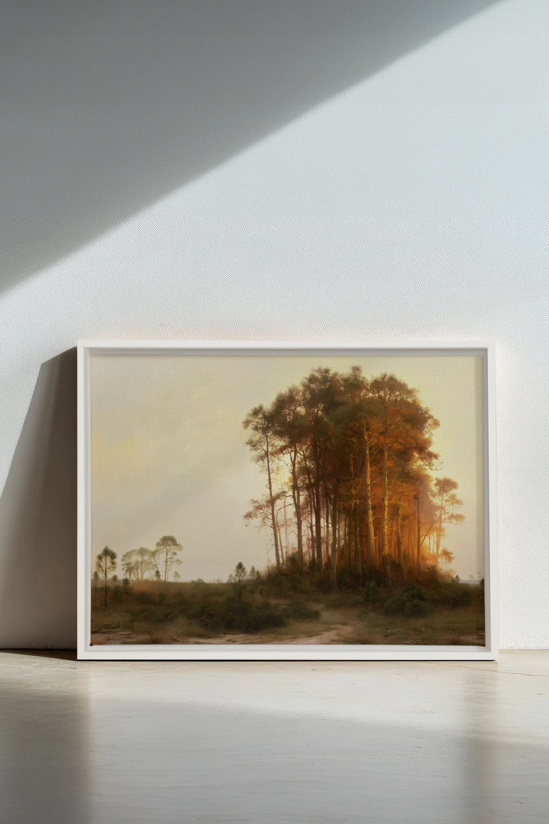 LISIÈRE DU JOUR, Oeuvre sur toile étirée, encadré Blanc