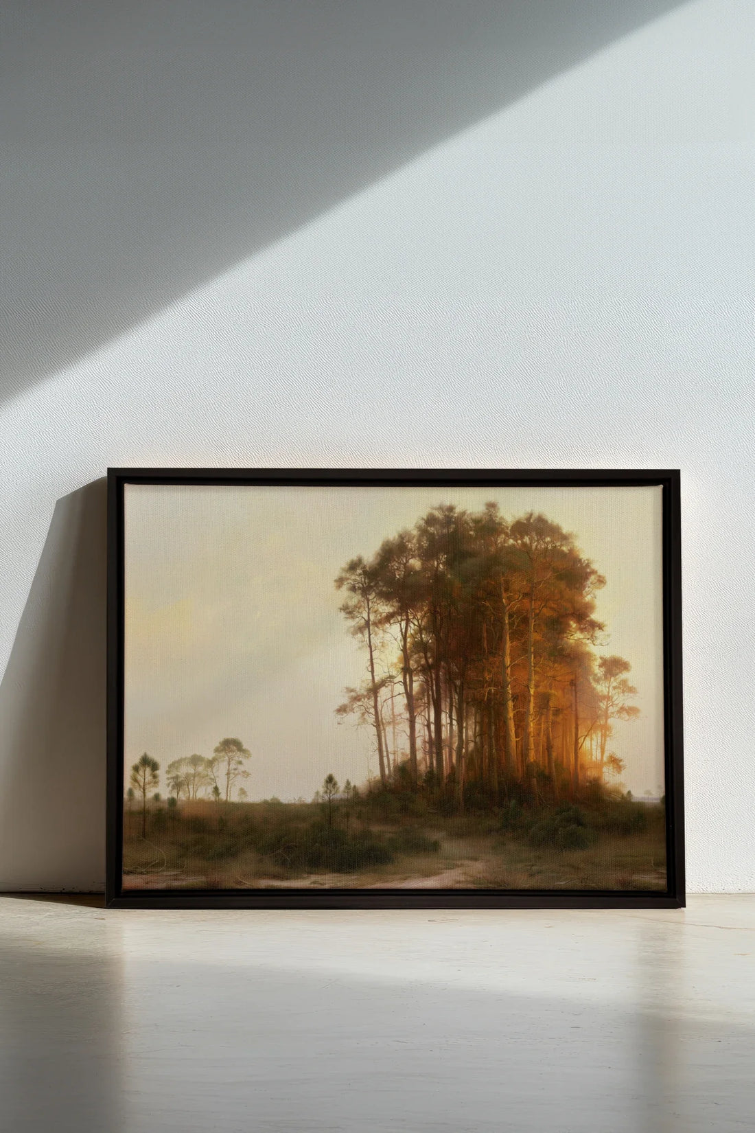 LISIÈRE DU JOUR, Oeuvre sur toile étirée, encadré Noir
