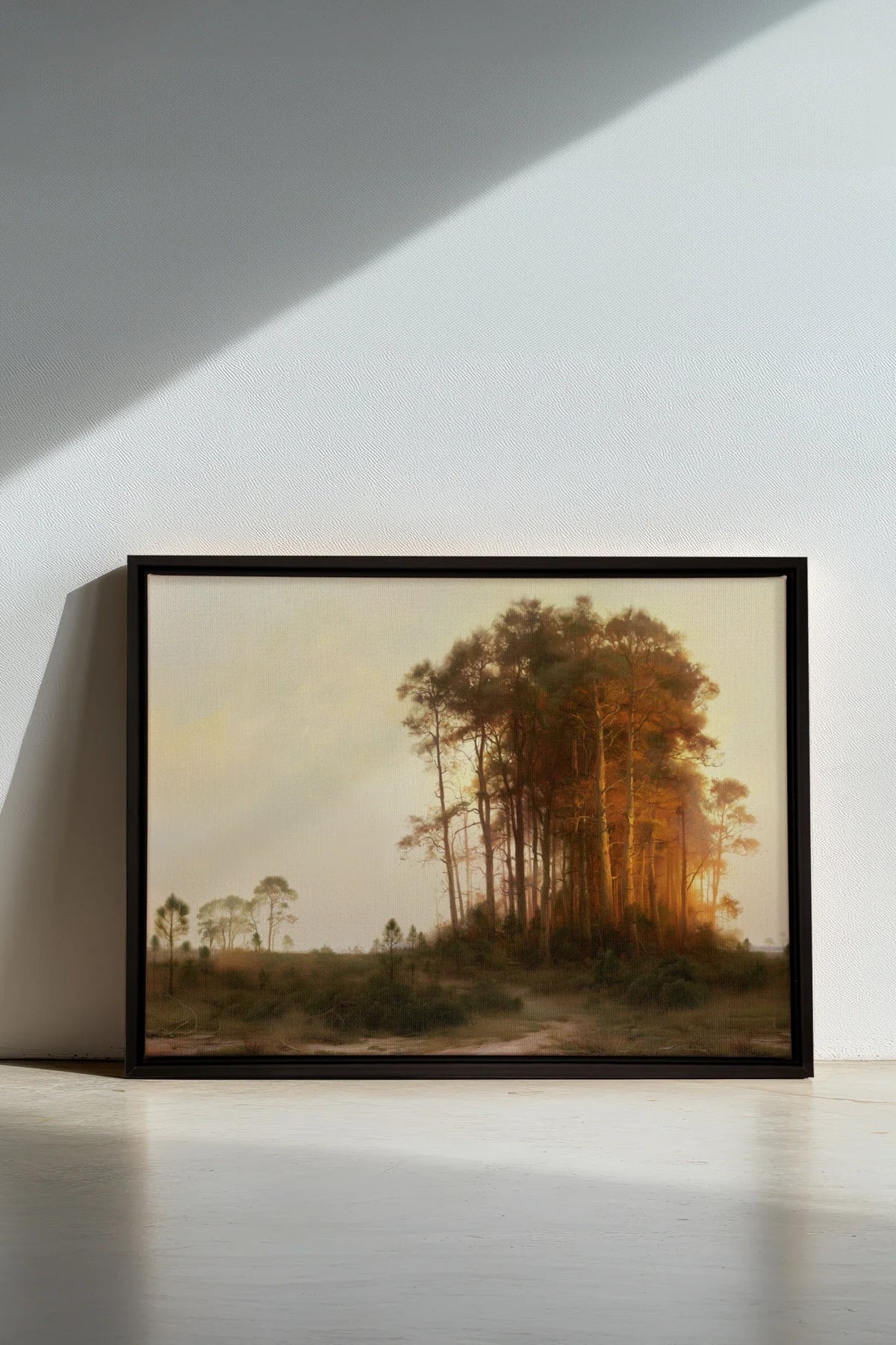 LISIÈRE DU JOUR, Oeuvre sur toile étirée, encadré Noir