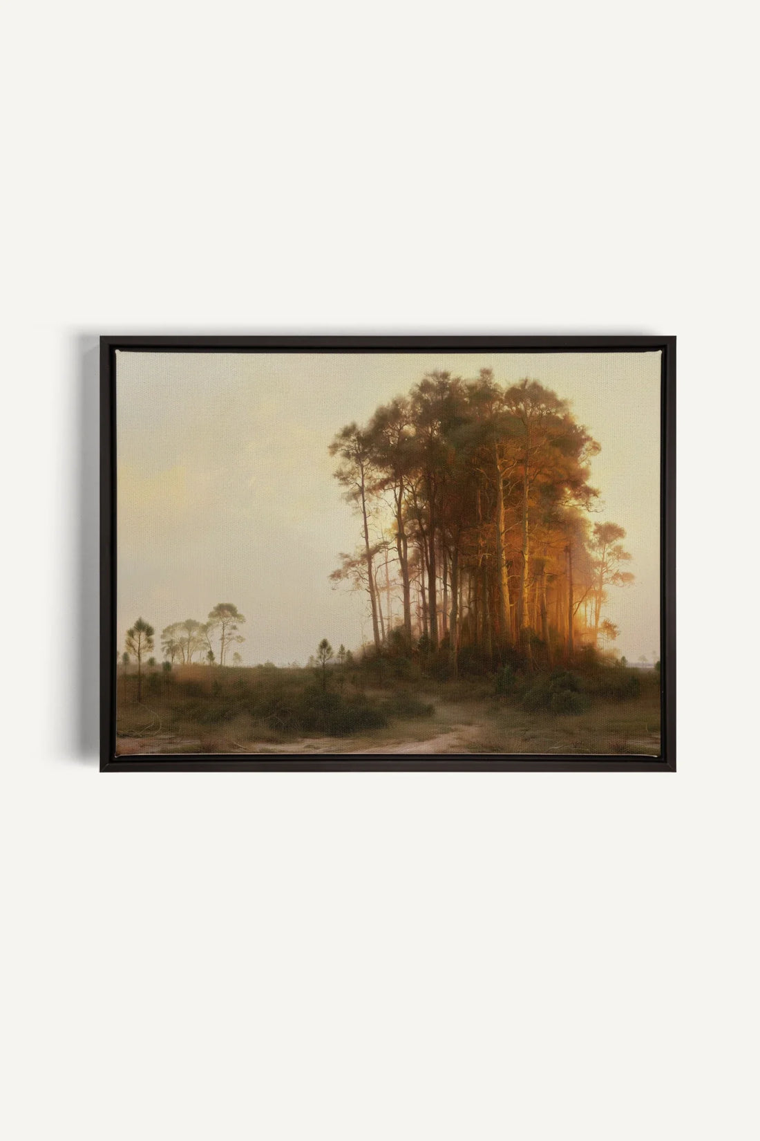 LISIÈRE DU JOUR, Oeuvre sur toile étirée, encadré Noir