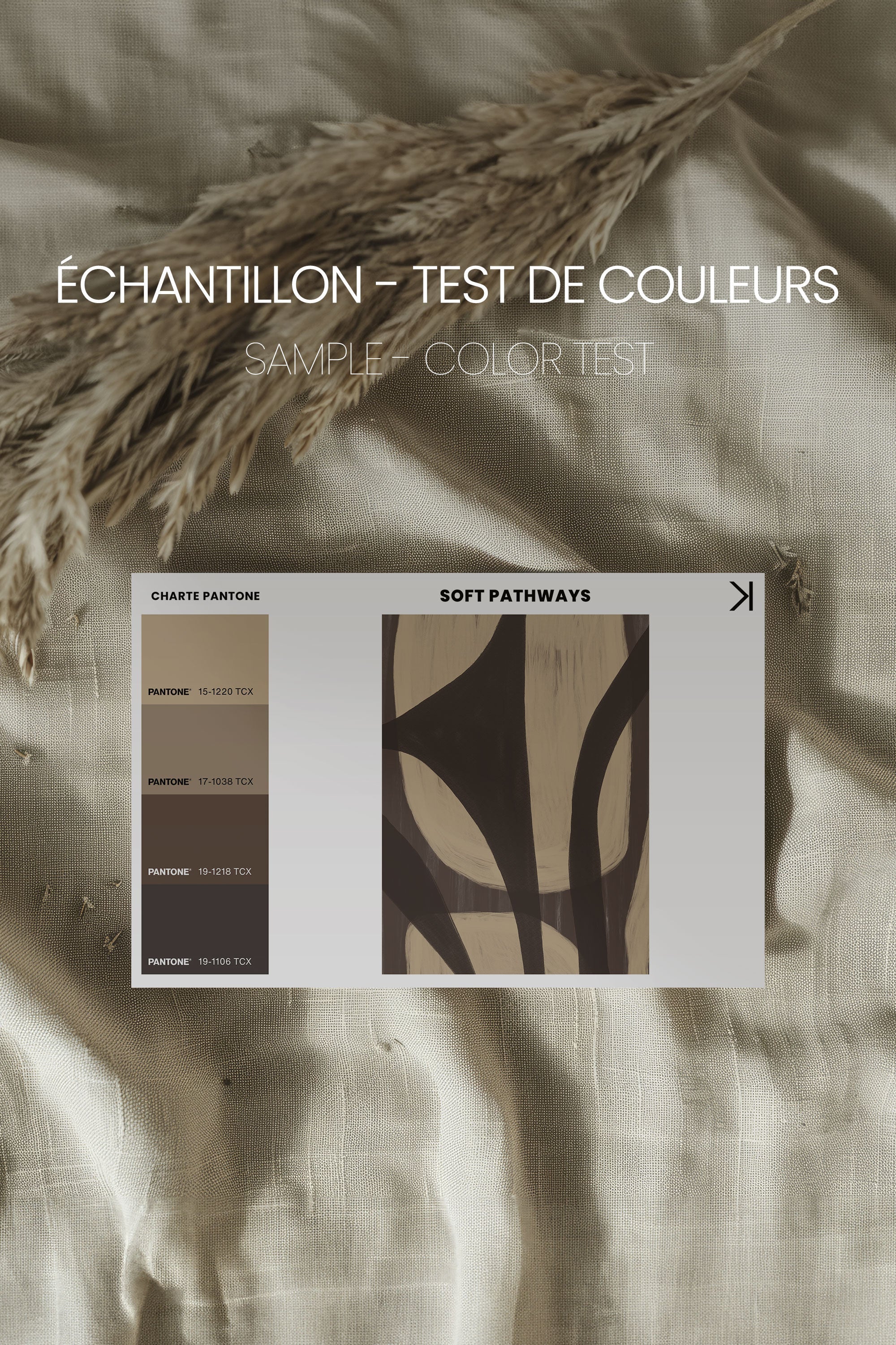 OLEKA CANVAS - SOFT PATHWAYS, Oeuvre sur toile étirée, encadré Blanc