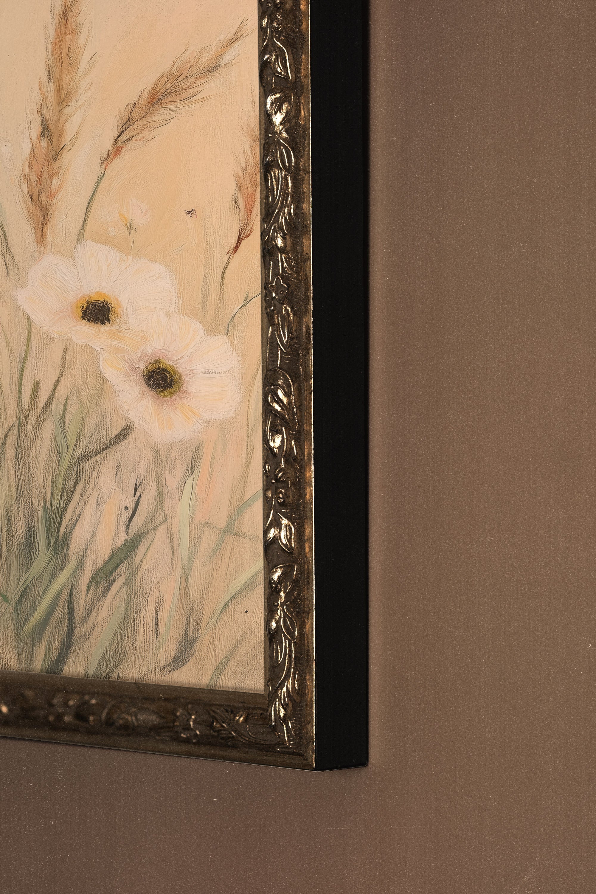 MÉLODIE DES CHAMPS, Oeuvre sur toile étirée, encadré Vintage Argent