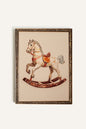 CHEVAL À BASCULE, CADRE VINTAGE BRONZE