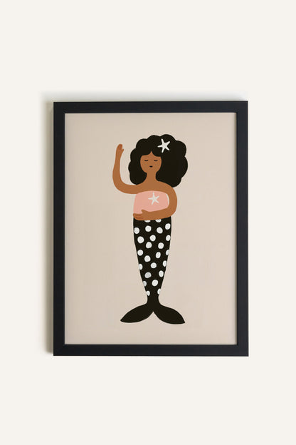 Sirène Étoilée, Toile rigide encadrée