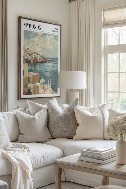 Mykonos, Work on stretched canvas