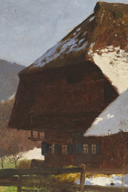 FADING WINTER, Work on canvas, framed Vintage Gold