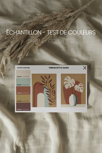OLEKA CANVAS - TERRACOTTA OASIS, 2 Oeuvres sur toile étirée, encadré Naturel Clair