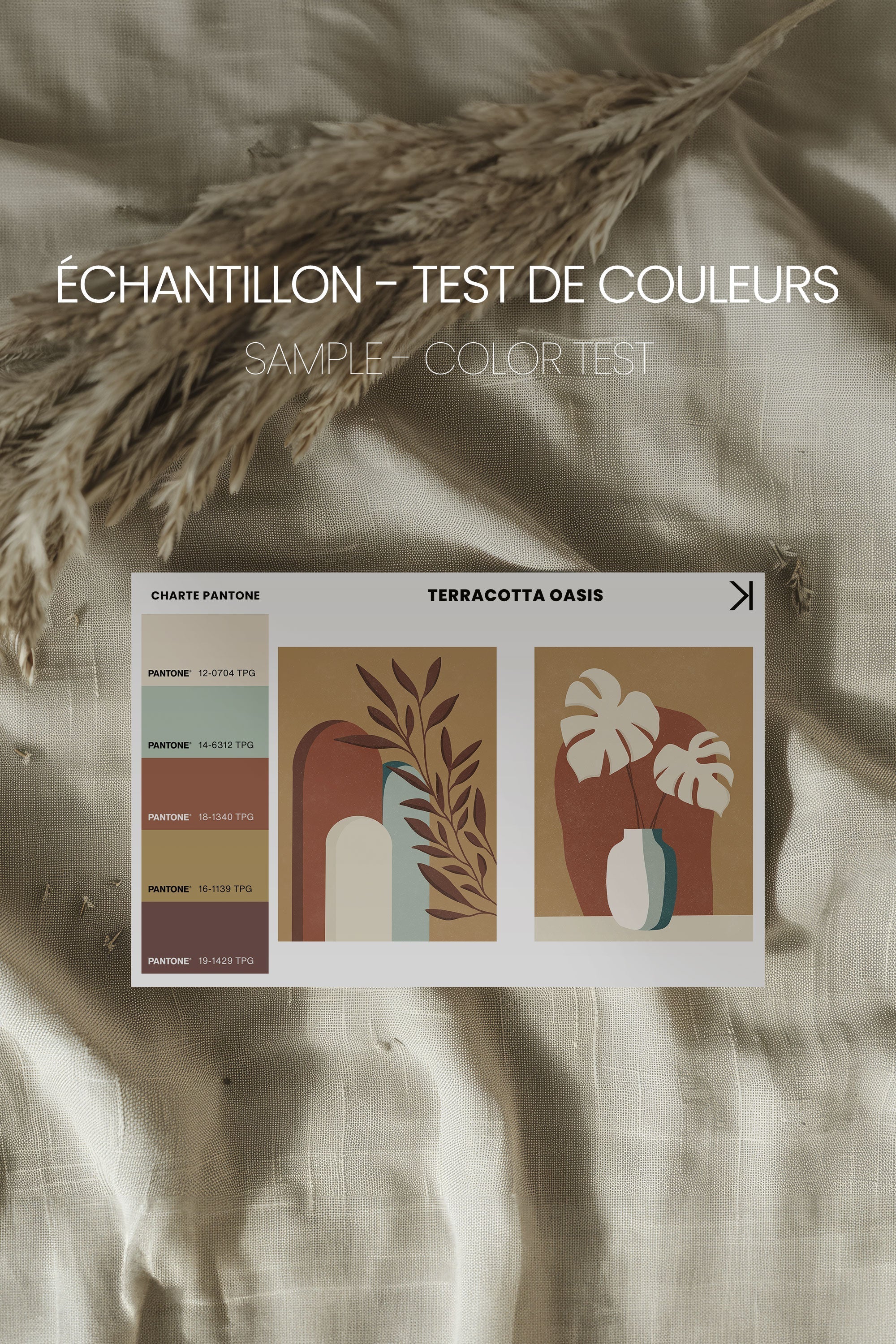 OLEKA CANVAS - TERRACOTTA OASIS, 2 Oeuvres sur toile étirée, encadré Noir