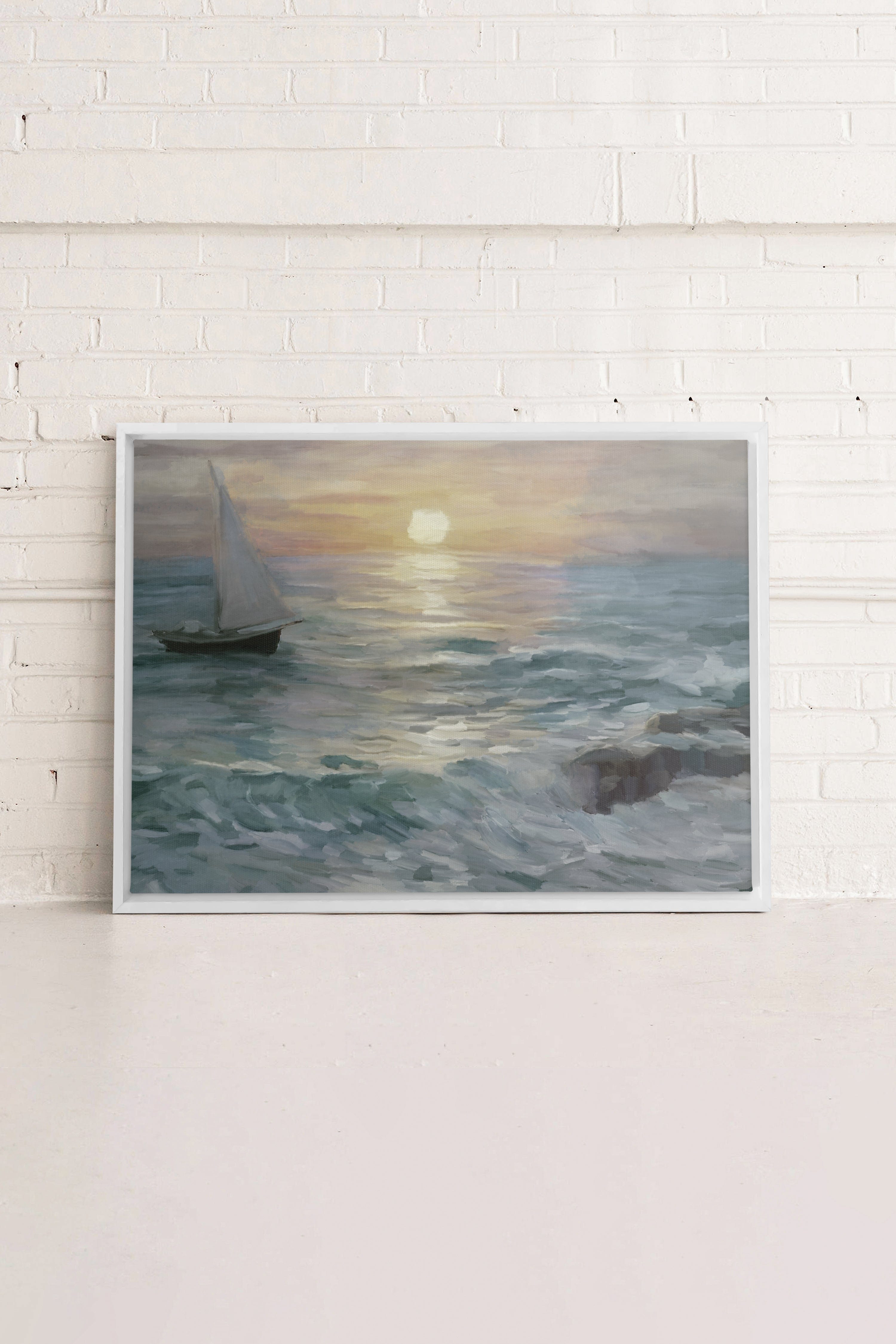 Sailing in the sunset, Oeuvre sur toile étiré