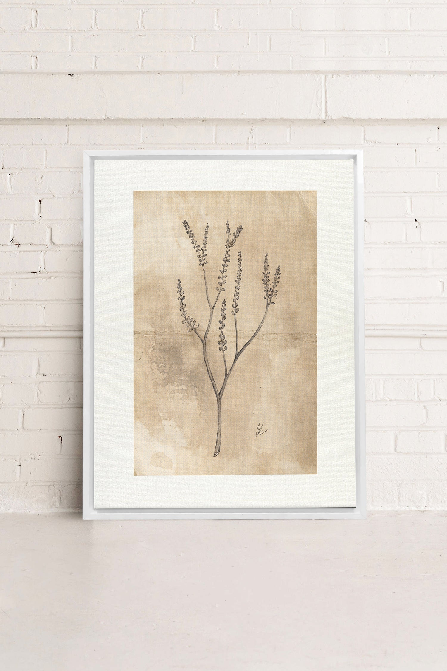 BLOOMING FLOWER II, Artwork on stretched canvas, framed in white