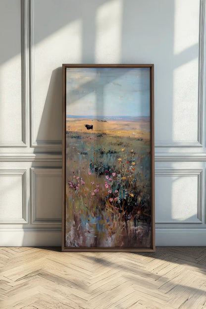 PRAIRIE DAYDREAM, Oeuvre sur toile étirée, encadré Brun Chêne