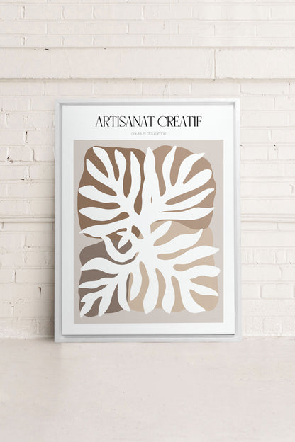 OLEKA CANVAS - ARTISANAT CRÉATIF, Oeuvre sur toile étirée, encadré Blanc