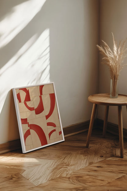 RED MOSAIC, Work on stretched canvas