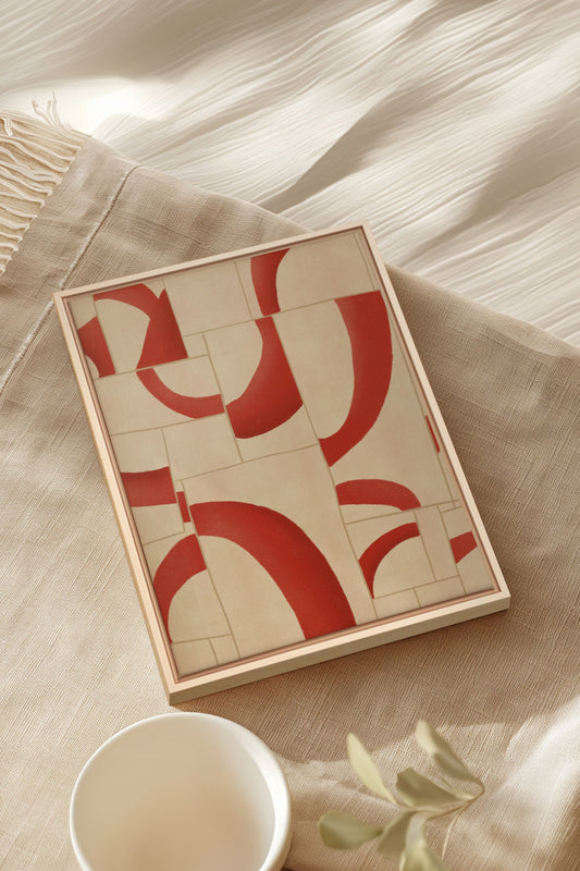 RED MOSAIC, Work on stretched canvas