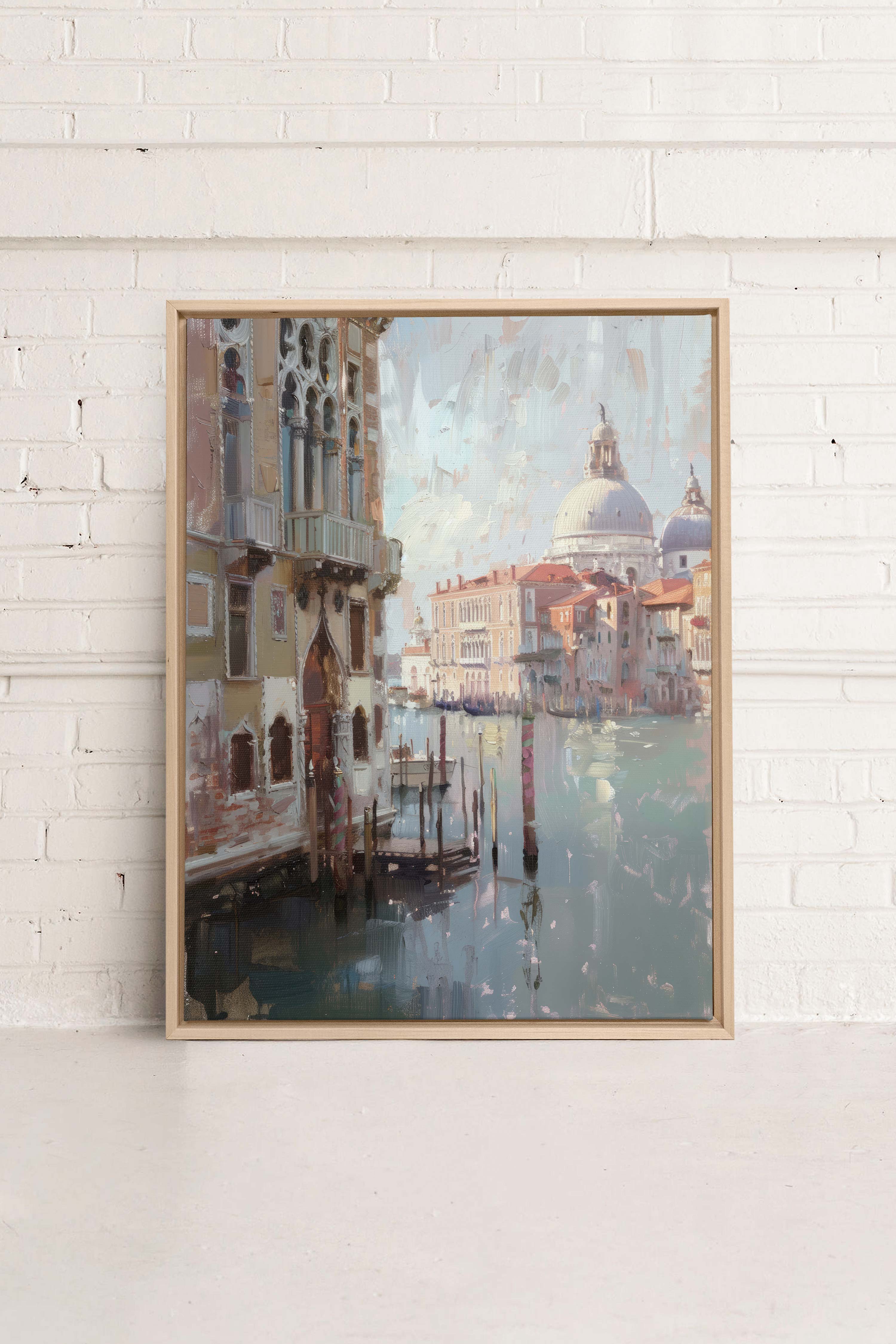 OLEKA CANVAS - VENICE IN HUES, Oeuvre sur toile étirée, encadré Naturel Clair