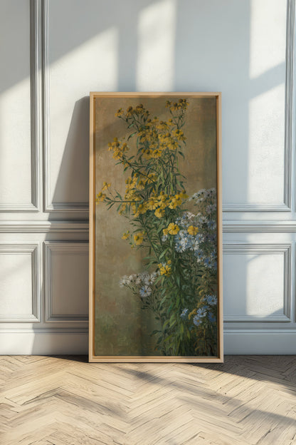OR DES CHAMPS, Oeuvre sur toile étirée, encadré Naturel Clair
