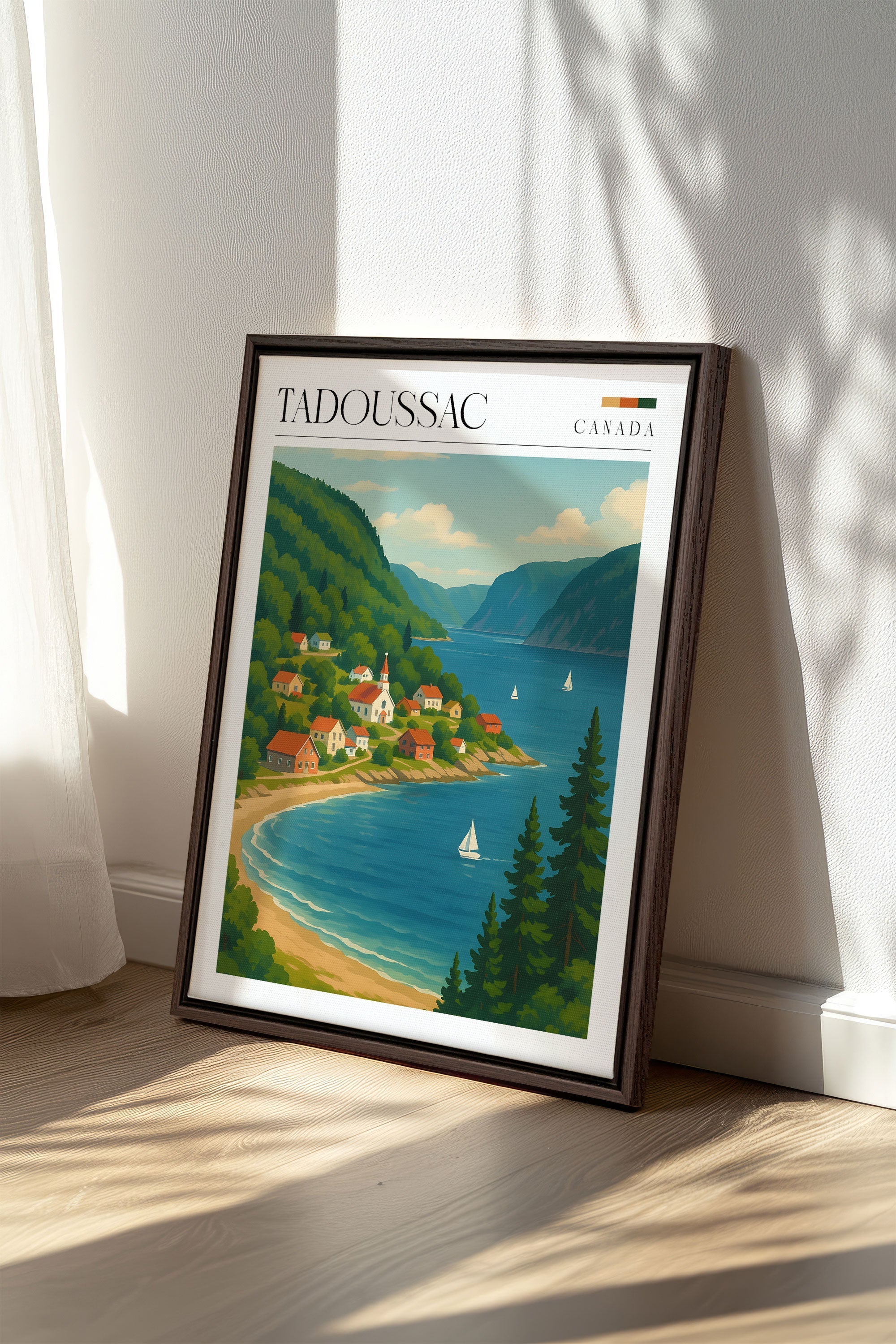 OLEKA CANVAS - TADOUSSAC, Oeuvre sur toile étirée, encadré Brun Noyer