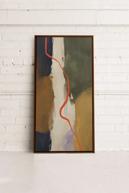 OLEKA CANVAS - CREVASSE, Oeuvre sur toile étirée, encadré Brun Noyer