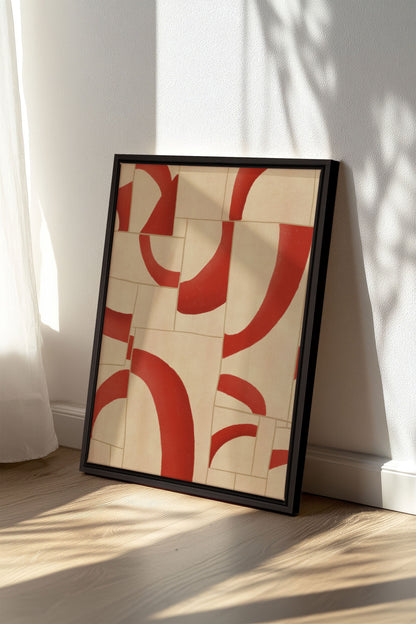 RED MOSAIC, Work on stretched canvas