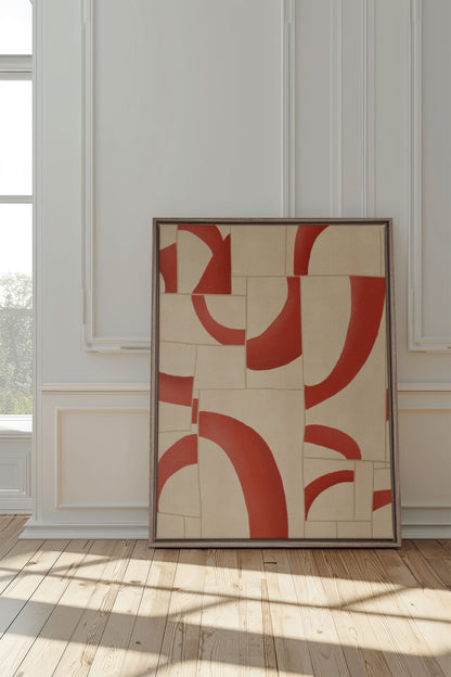 RED MOSAIC, Work on stretched canvas